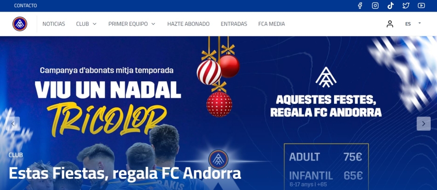 El FC Andorra confía en LaLiga Tech para desarrollar su nueva página web y mejorar la comunicación con los aficionados